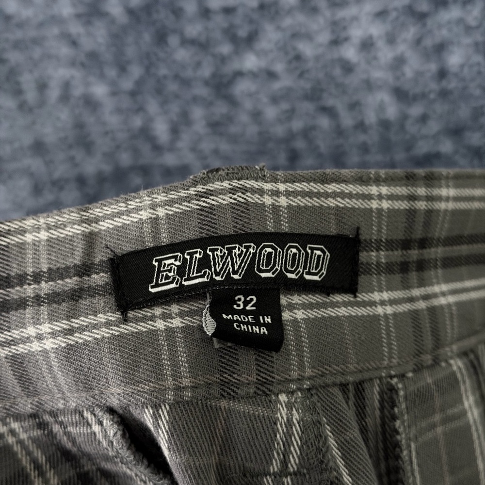 Elwood Pants Mens 33 x 32 Gray Plaid Slim Straight Golf Chino Preppy Academia - Picture 6 of 11